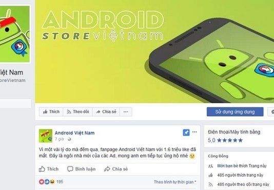 Fanpage Android Việt Nam 16 triệu like biến mất