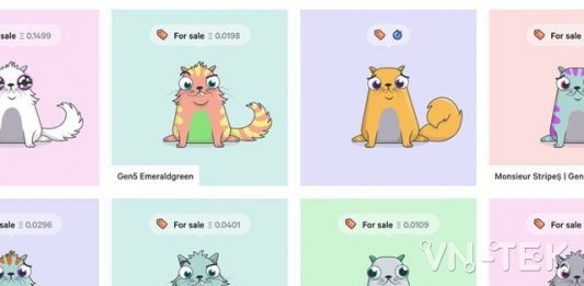 Nuôi mèo ảo CryptoKitties một con có thể bán với giá 2,5 tỷ đồng
