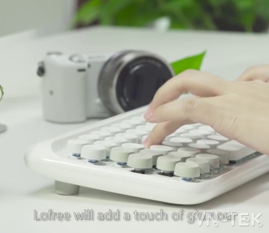 LoFree DOT: bàn phím cơ bluetooth phong cách cổ điển, kết nối 3 thiết bị