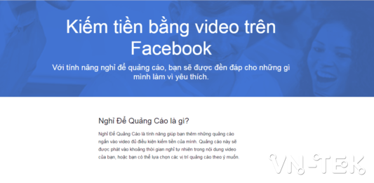 Kiếm tiền Online - Facebook Adbreaks