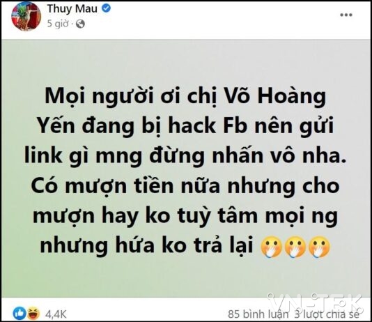 Võ Hoàng Yến bị hacker lật ngược tình thế sau 4 năm