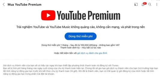 Cách đăng ký YouTube Premium tại Việt Nam